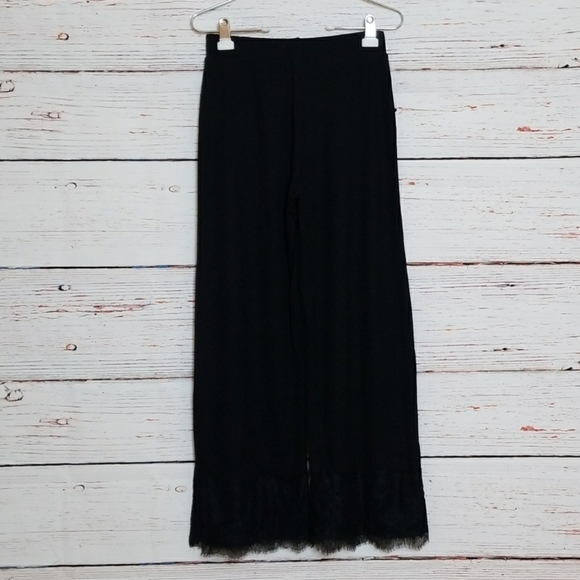 ZARA // wide leg pants lace trim - Picture 6 of 8
